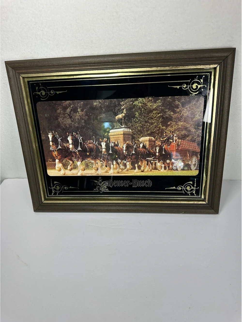 Vintage Anheuser-Busch Clydesdales Mirror George Nathan Associates C-12